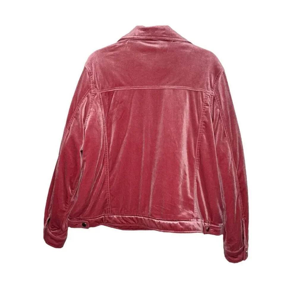 Fashion Nova Women’s 2X Know the Feeling Velvet Jacket Mauve Pink‎ NEW